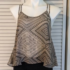 Metallic_49 Tribal Print Strappy Tank